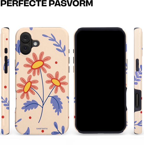 Étui Casetastic pour Apple iPhone 16 Plus MagSafe – Élégant étui de protection Duo couche – Trio de fleurs de pêche