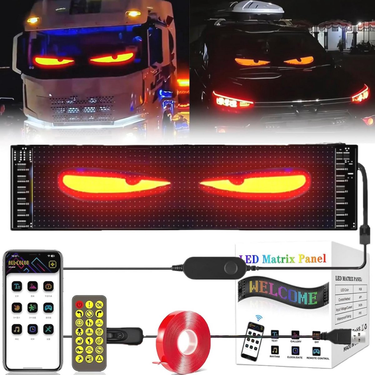 Flexibel programmabaar LED-display voor voertuigen