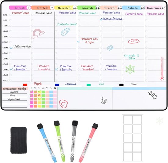 Magnetisch Weekplanner Voor Koelkast Afwasbaar Whiteboard Voor magnetisch-weekplanner-voor-koelkast-afwasbaar-whiteboard-voor