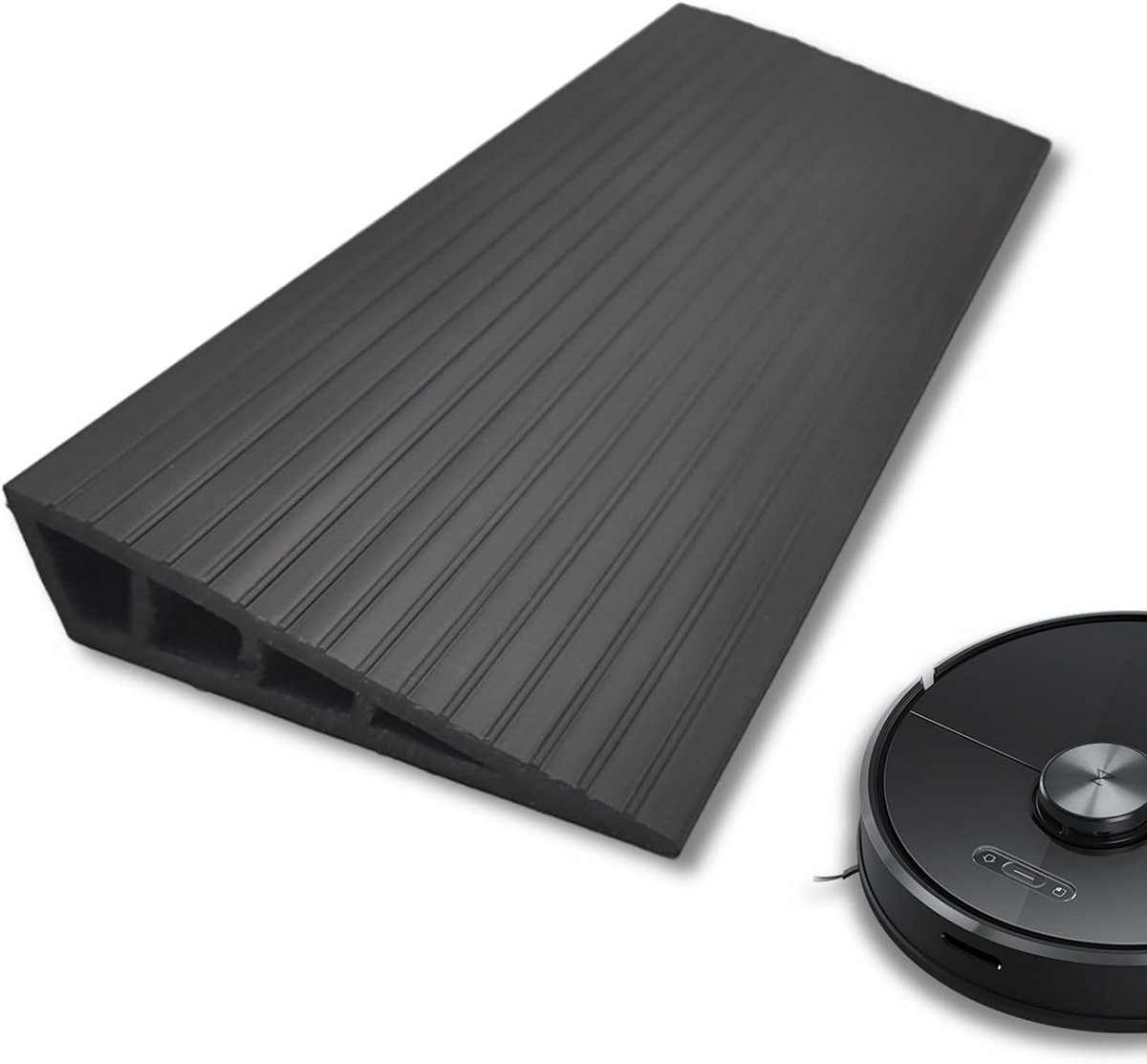 Zelfklevende PVC Drempelhelling 100x8x2 cm - Antislip Oprit voor Robotstofzuiger, Rolstoel en Kinderwagen