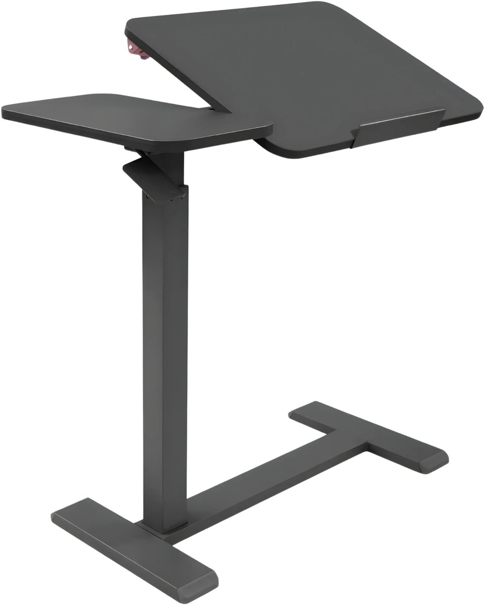 Happiq Laptoptafel - Bijzettafel - Bedtafel - Banktafel- Voor gebruik aan bed of kantoor - Verstelbaar - Zwart