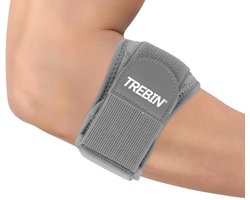 Trebin Elleboog Brace met Gelvulling - Tennisarm Brace - Tenniselleboogbrace - Golfarm Brace - Ergonomisch Ontwerp - Grijs - One Size