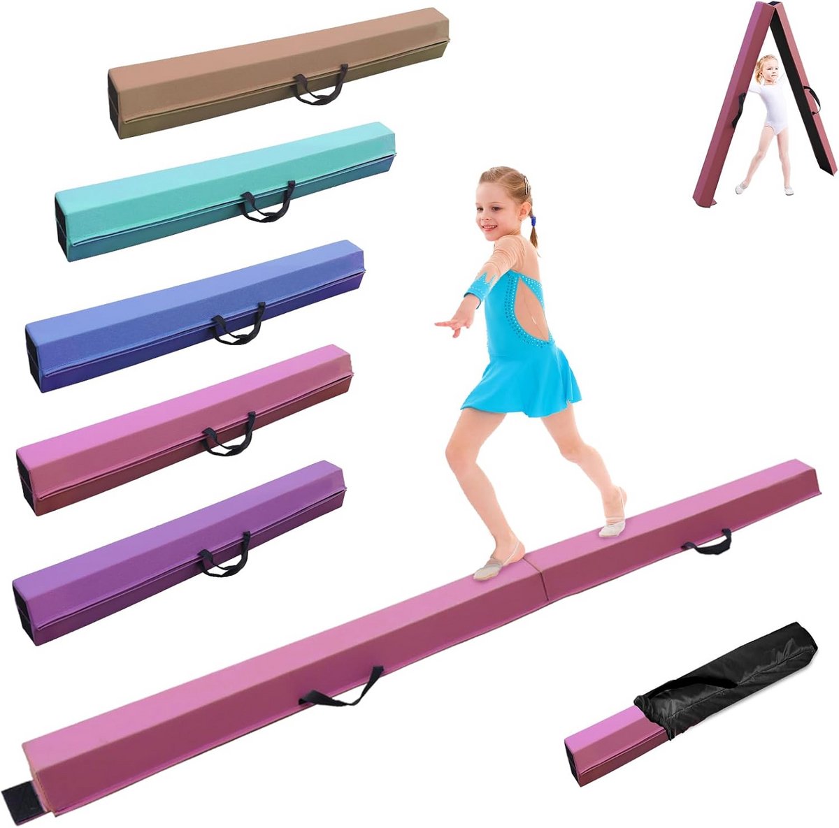 Inklapbare Kinder Turnbalk voor Balans- en Gymnastiektraining 240-300 cm