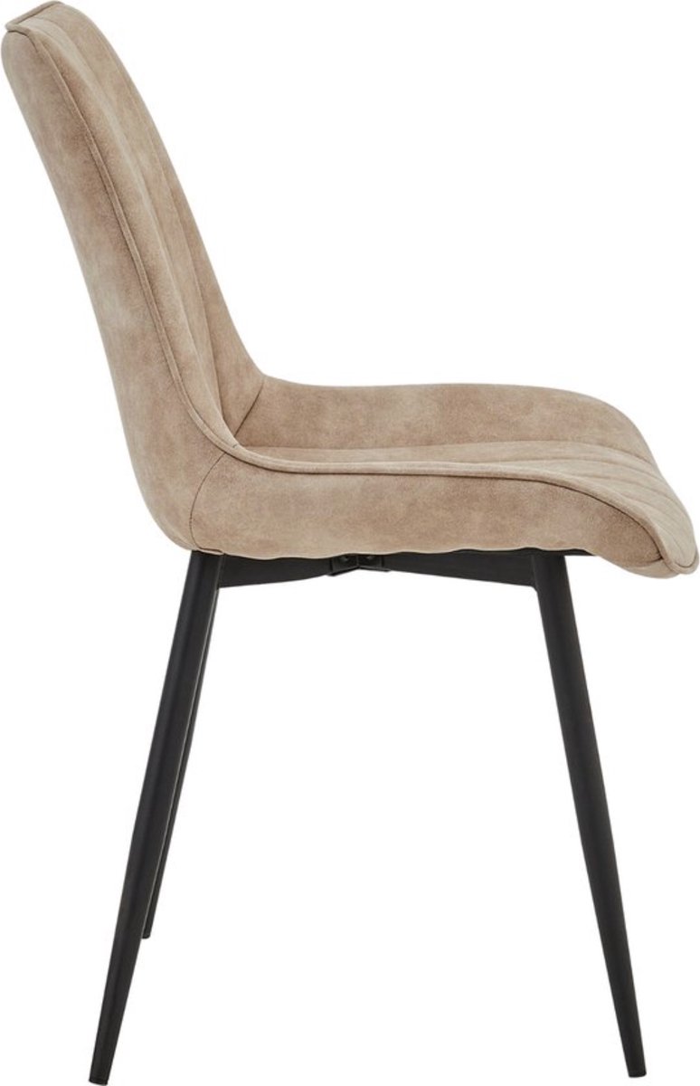 Colenis® - Verta Eetkamerstoel - Set Van 6 - Sand - Microfiber - Industrieel - Stoel – foto 4
