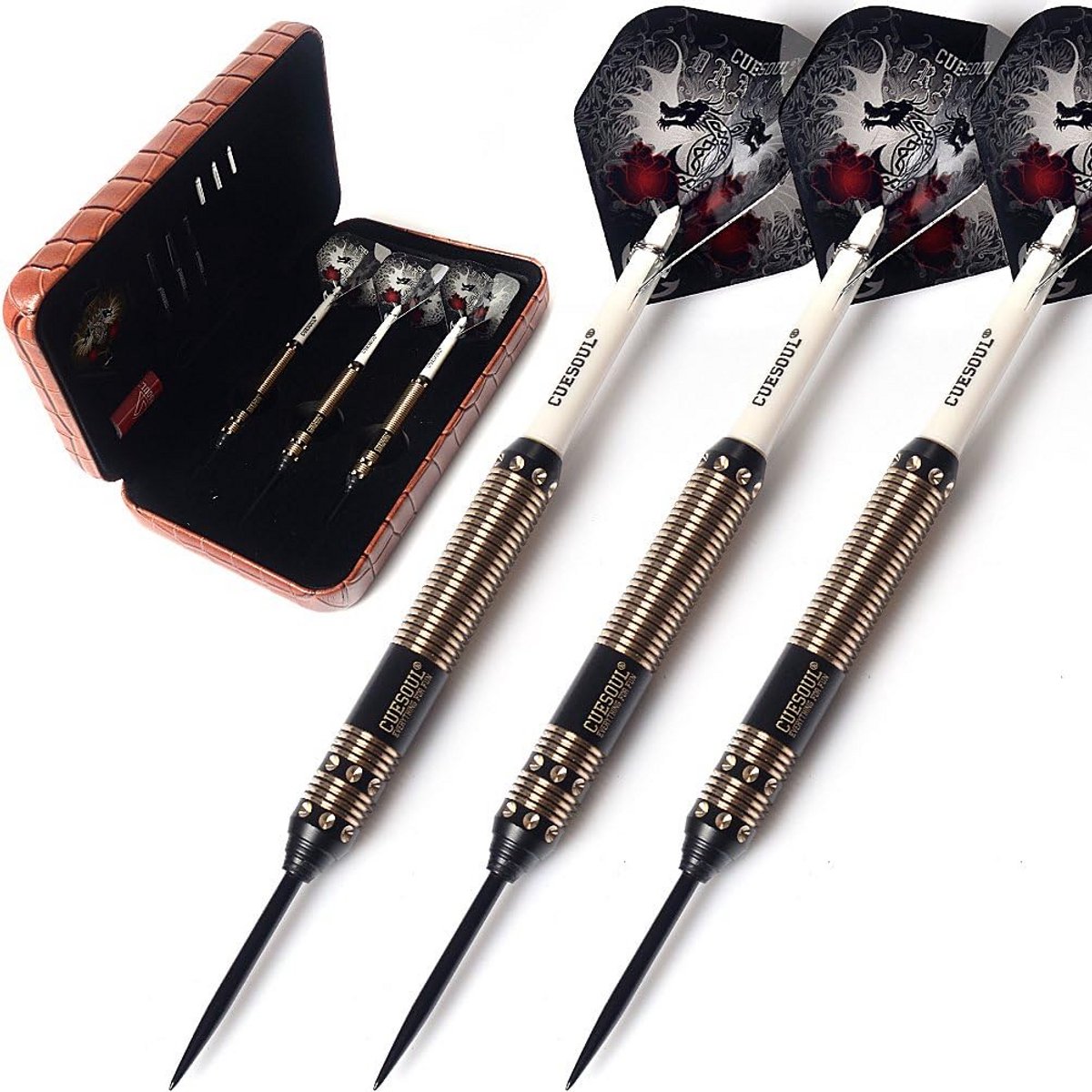 Professionele Dartpijlen Set 25 Gram Stalen Punten Inclusief Luxe Opbergtas