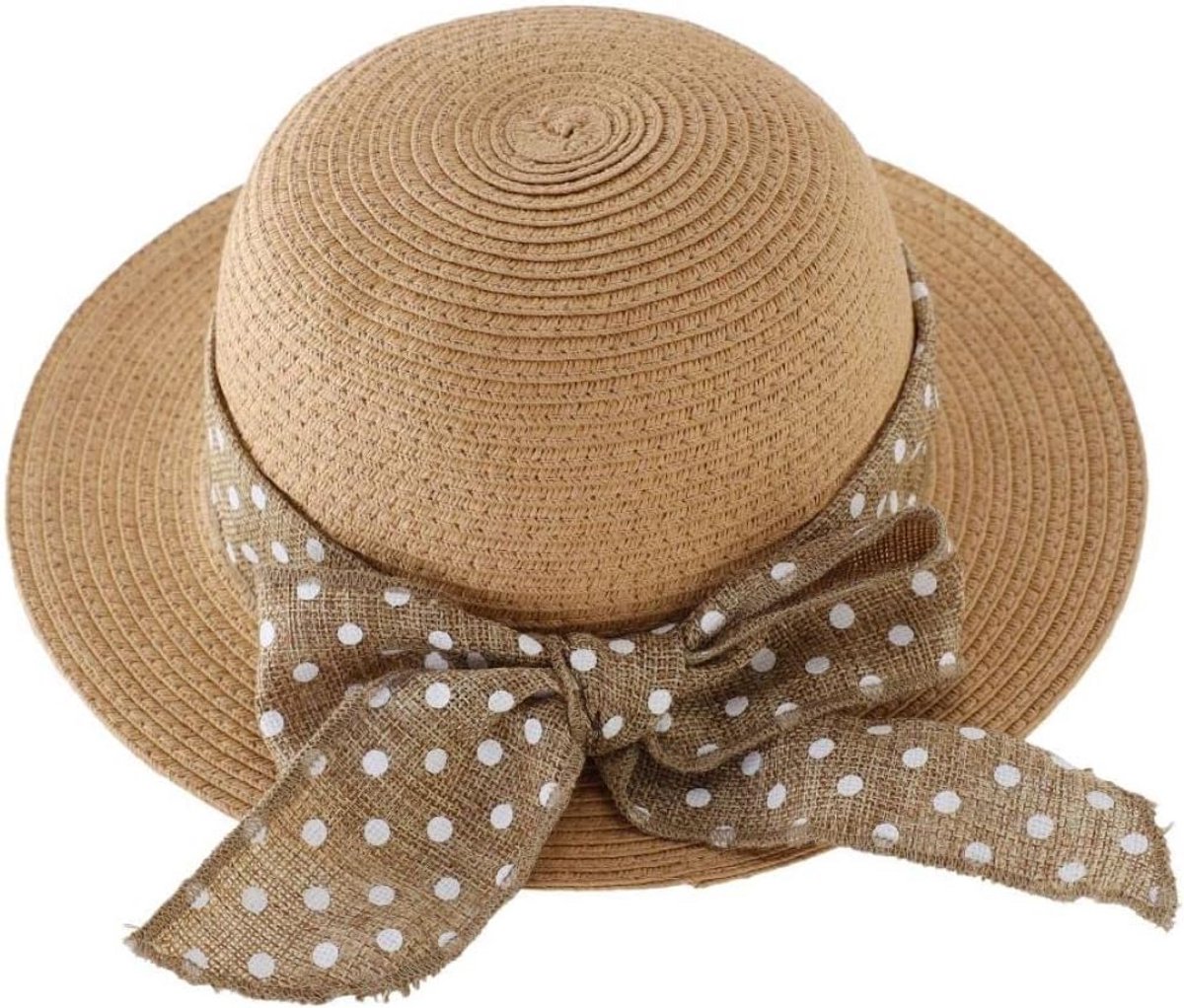 Strohoed Meisjes met Strik - Zomer Hoed voor Kinderen met UV-bescherming