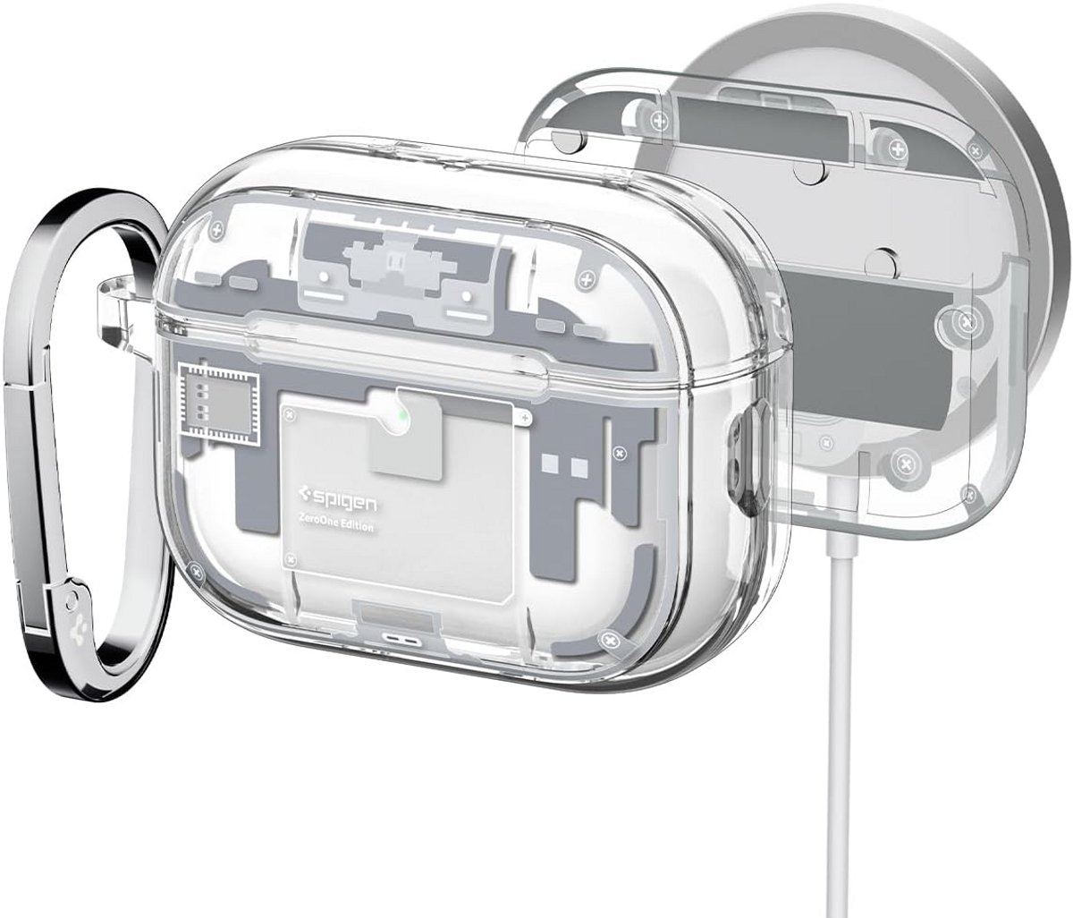 Draadloze Oplader Beschermhoes voor AirPods Pro 3e Generatie (2025) - Transparant Wit