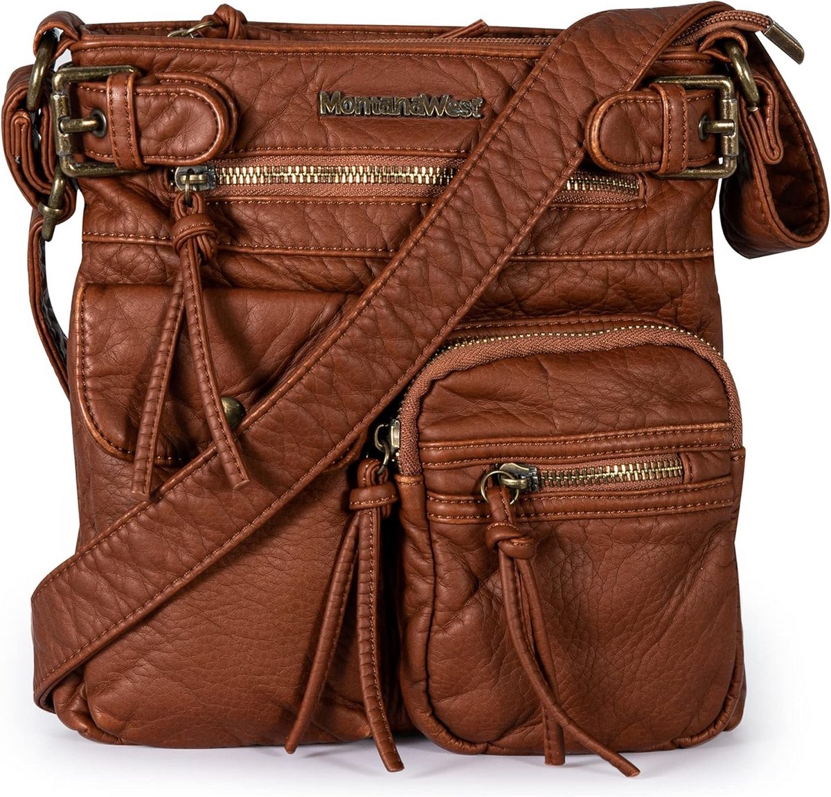 Leren Crossbodytas Dames met Meerdere Vakken | Zacht Kwaliteitsleer