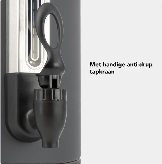 HCB® - Professionele Horeca Percolator - 8,7 liter - 55 kopjes - 230V - RVS / INOX Perculator - Elektrisch koffiezetapparaat - Volautomatische koffiemachine - 25x30x50.5 cm (DxBxH) - 2.70 kg - 1358