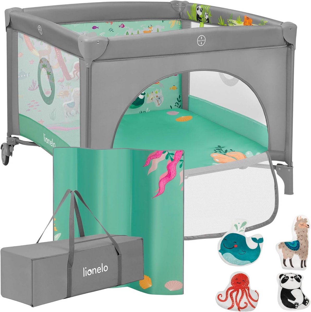 2-in-1 Babybox en Reisbedje Opvouwbaar met Matras, Speelgoed en Zij-ingang
