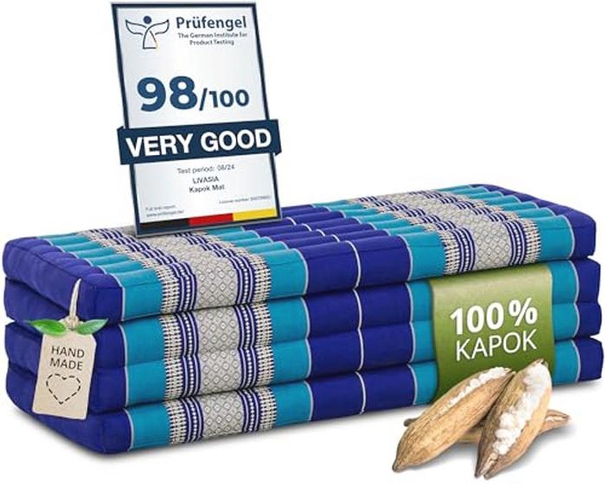 Duurzame Klapmatras 200x110x8cm - Ecologische Yogamat en Gastenbed
