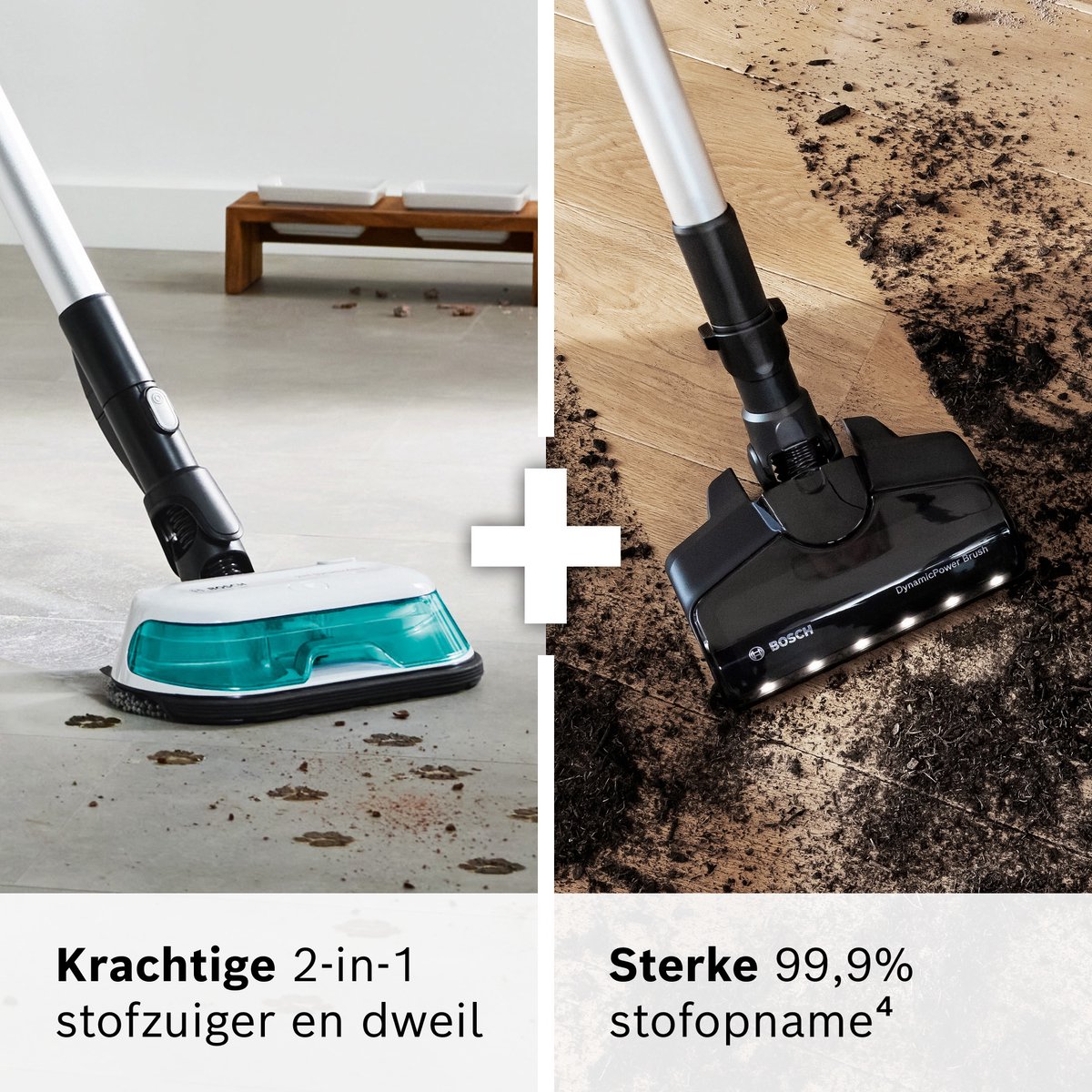 Bosch Unlimited 7 - Steelstofzuiger met dweilfunctie – Draadloos en zonder zak – Vacuum Cleaner – ProHygienic Aqua – BCS71HYG1 — afbeelding 4