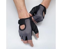 TuseRxln Fitness Handschoenen Dames - Duurzame Handschoenen - Anti-Rutsch & Ademend - 1 Paar - Voor Yoga, Gym Training - L - Grijs