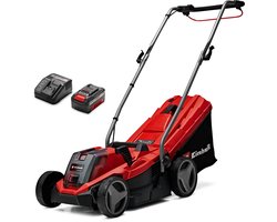 Einhell Accu Grasmaaier GE-CM 18/33 Li Kit - Power X-Change - 18 V/Li-Ion - Maaibreedte: 33 cm - Aanbevolen gazonoppervlakte: tot 200 m² - 30 L opvangzak - Maaihoogte: 25-65 mm - Incl. 4.0 Ah Accu en lader