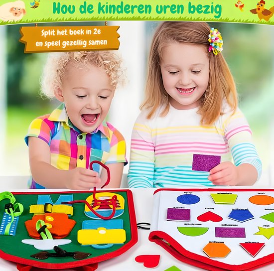 Mass Store - Montessori Activiteitenboek - Busy Board - Nederlands - Boerderij Thema - Educatief & Sensorisch Speelgoed van Merkloos — afbeelding 3