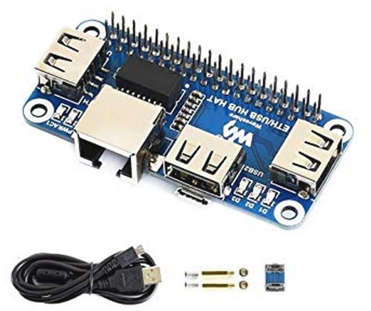Ethernet/USB Hub voor Raspberry Pi met RJ45 en 3 USB-poorten