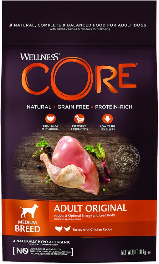 Wellness Core Grain Free Dog Original Kalkoen & Kip - Hondenvoer - 10 kg