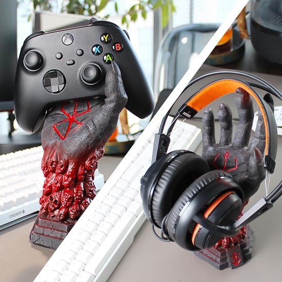 Standaard voor koptelefoon en controller - Rood-zwart, ideaal voor gaming decoratie — afbeelding 2
