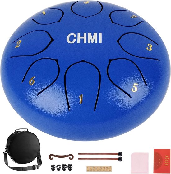 Stalen tongtrommel: 15 cm 8 tone muzikaal percussie-instrument, regentrommel voor buiten - ideaal cadeau voor familie en vrienden (marine