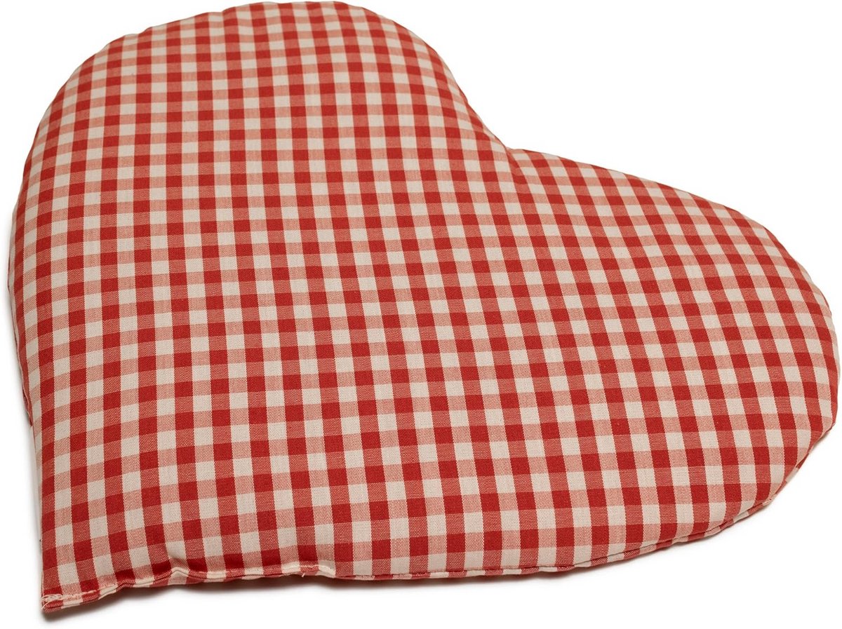 Welness kussen voor warm en koud gebruik | 30 x 25 cm | Rood-wit bio-stof