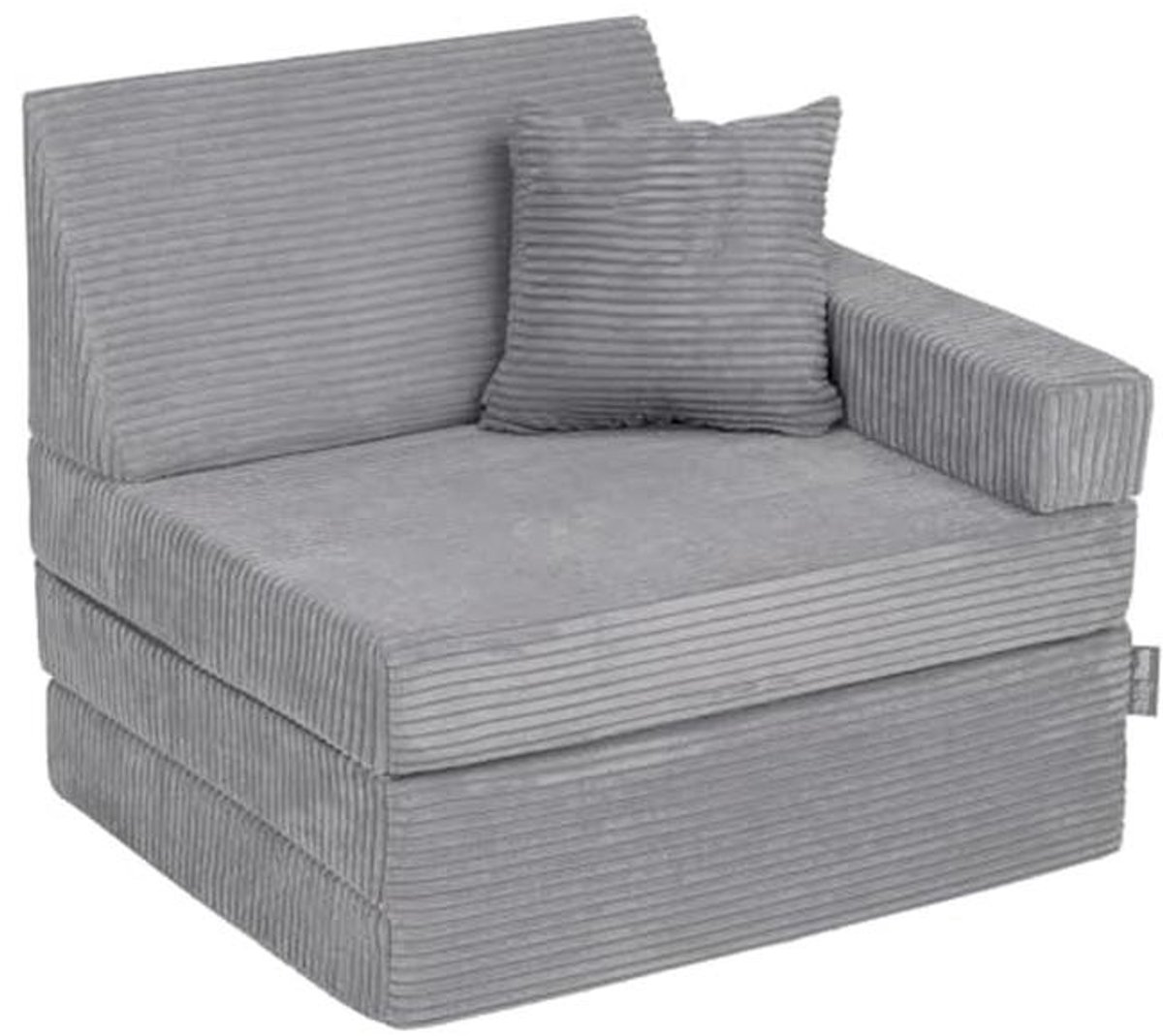 Vouwbare Kinderstoel met Kussen en Matras - Comfortabele Relaxstoel in Donkergrijs