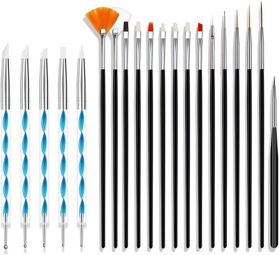Spongekwastenset – 8 Stuks – Met 2 Paletten – Zwart En Geel – Diverse Maten – Voor Acryl- En Aquarelverf – Ideaal Voor Schilders En Hobbyisten