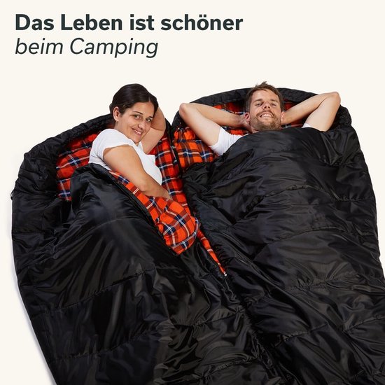 XXL Mummieslaapzak 3-Seizoenen tot -15°C met Flanellen Voering - Koppelbaar Ideaal voor Camping — afbeelding 4