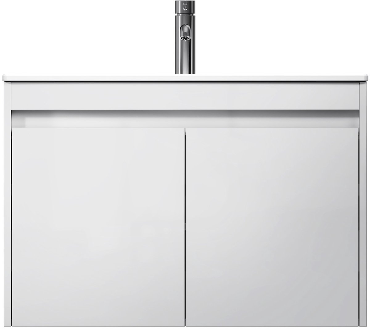 AM.PM Spike - Badkamermeubel met wastafel - 80 cm - 2 deuren - Wastafelonderkasten - Plat Pakket