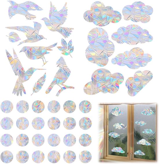 Window Stickers - 40 Pieces - Translucent Vinyl - Bird Protection ...