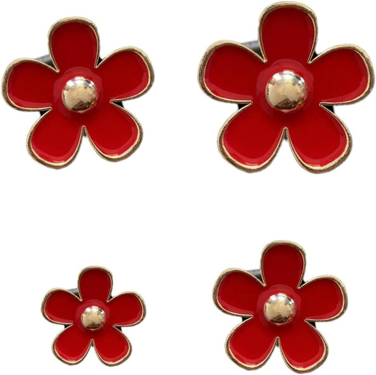 VVGoods - 4-pack ventilatieclips met madeliefjes, auto luchtverfrissers voor vrouwen in rood - Betoverende interieurdecoratie.