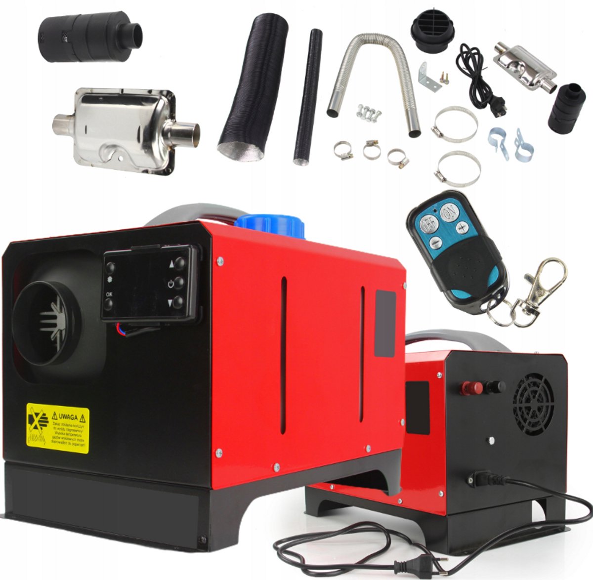 Diesel Heteluchtkanon / Verwarmer 12kW – 12V/230V – Mobiele Verwarming met Afstandsbediening & LCD