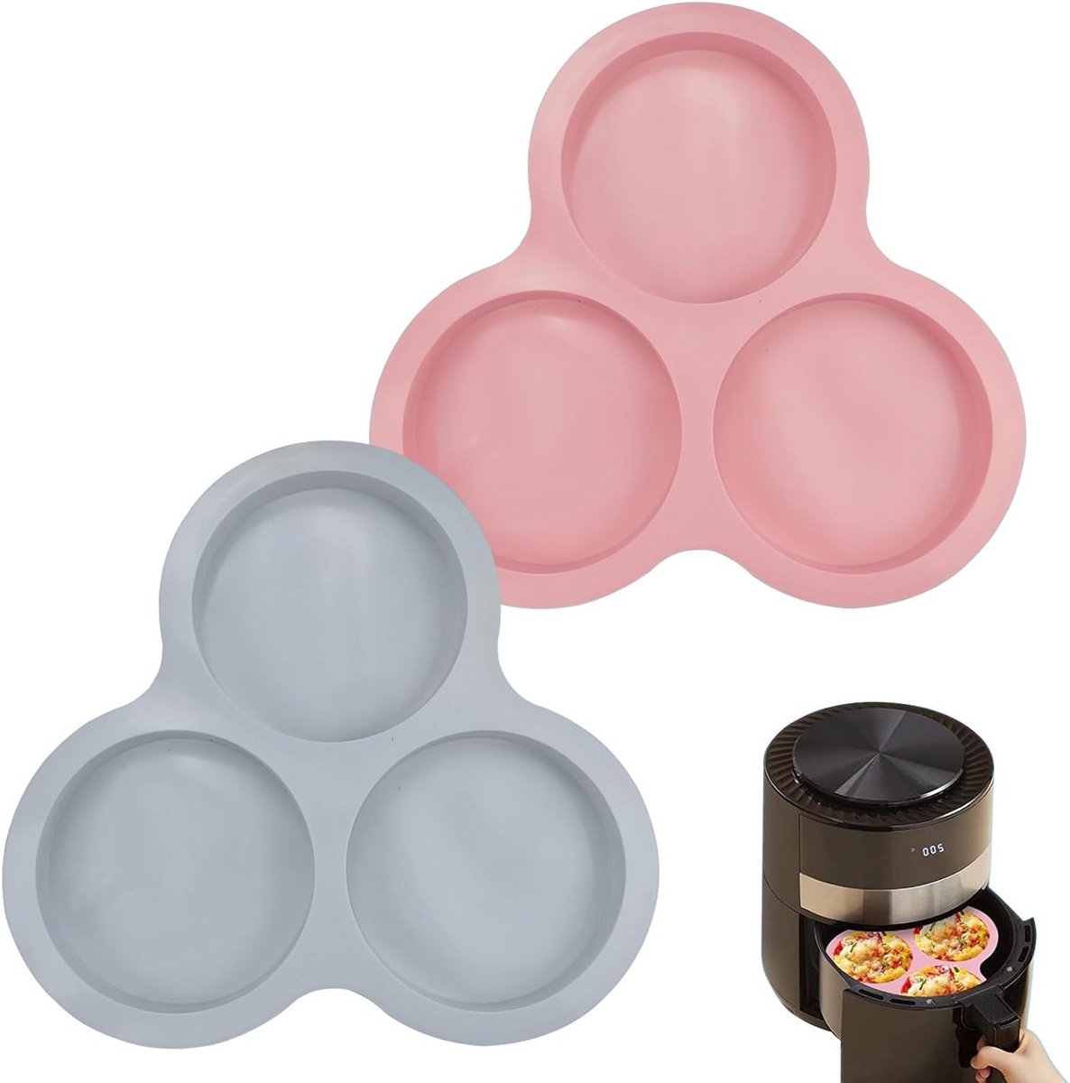 2 Stuks Eiervormen en Muffinvormen voor Heteluchtfriteuse en Oven