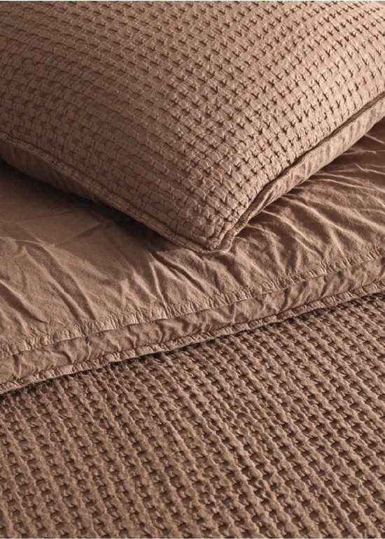 Mila Home Luxury Waffle Collection - Beddengoedset Dekbedovertrek - Waffle Dessin - 100% Katoen Waffle- OEKO-TEX Gecertificeerd - 140x200 cm + 1 Kussenhoes 60x70 cm van Merkloos — afbeelding 5