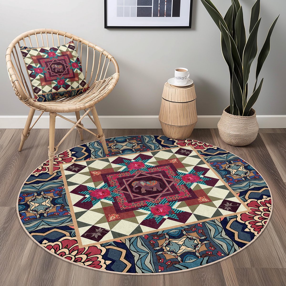 Mila Home - Tapijt Vloerkleed Rond - Wasbaar - Antislip - OEKO-TEX Gecertificeerd - Voor Woonkamer, Slaapkamer, Keuken & Hal - Runden 170 3