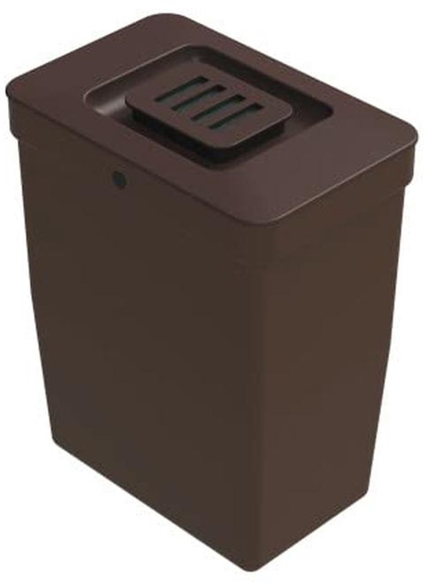 Ruimtebesparende Keukenafvalemmer 8 Liter met Deksel - Bruin