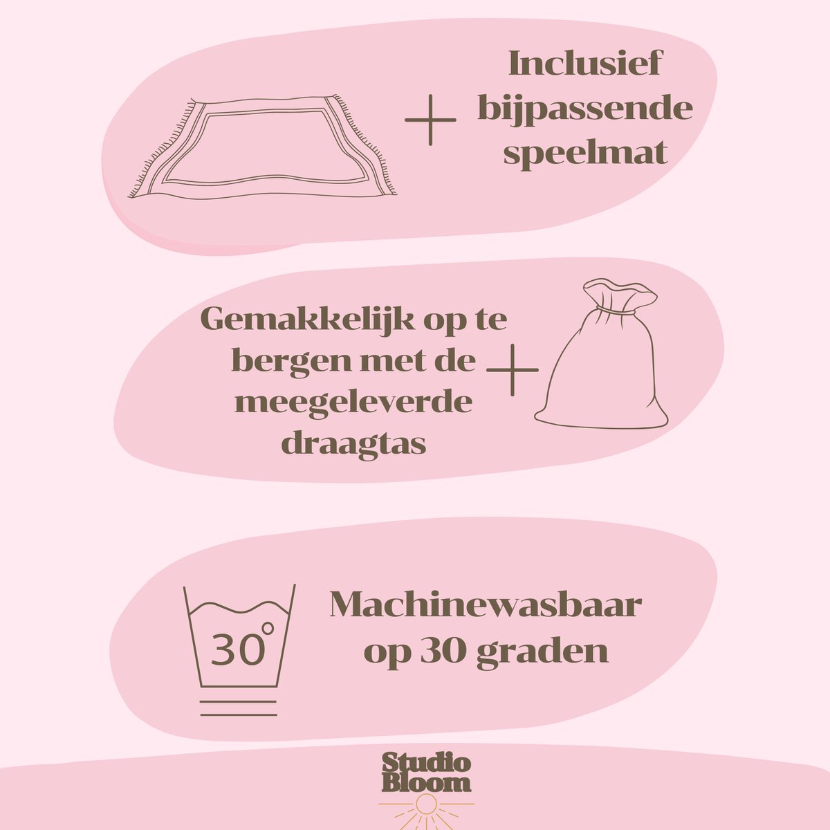 Studio Bloom Kinder Speeltent Tipi Tent Kinderen Meisjes Jongens Speelgoed Kindertent Kind Peuter Speelhuisje - Roze — afbeelding 3