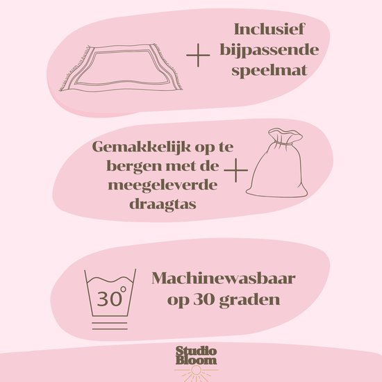 Studio Bloom Kinder Speeltent Tipi Tent Kinderen Meisjes Jongens Speelgoed Kindertent Kind Peuter Speelhuisje - Roze — afbeelding 3