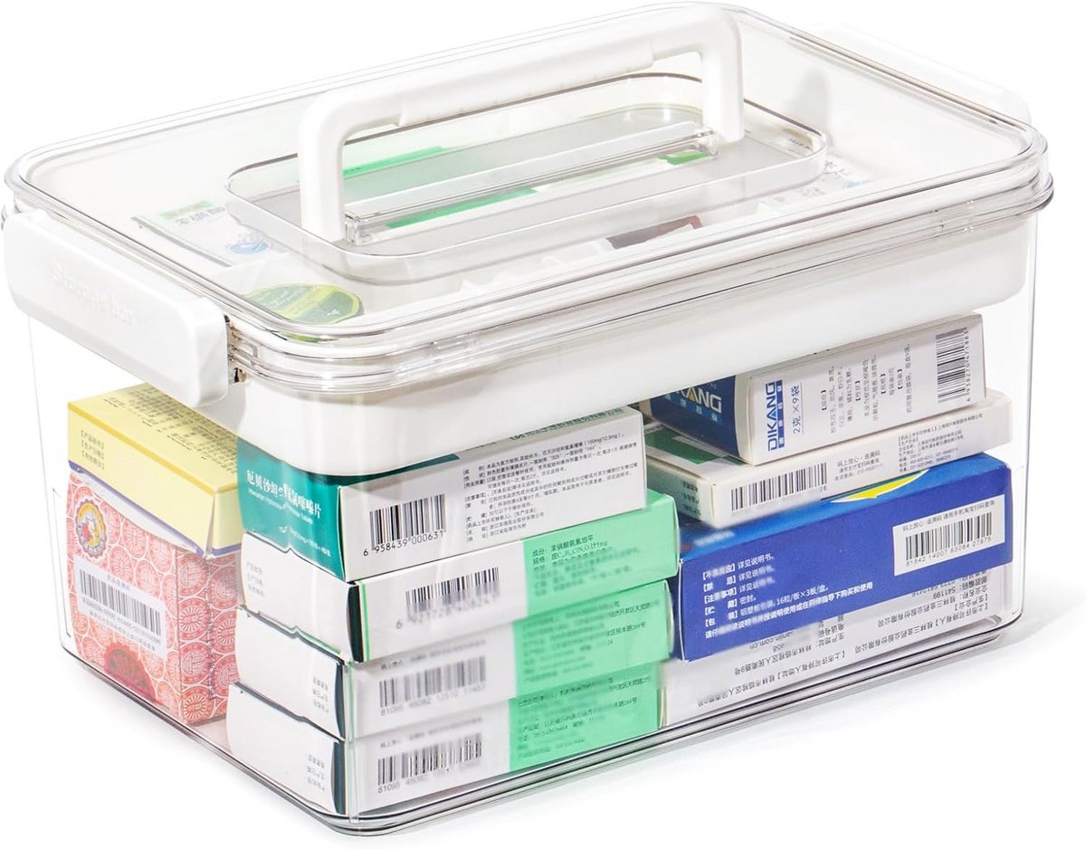 Grote Medicijn Opbergdoos Transparant voor Thuisgebruik