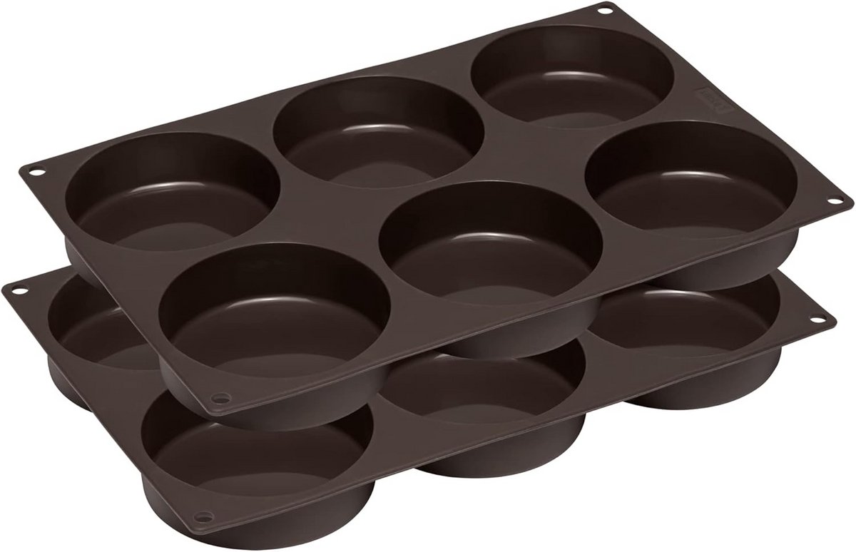 2x Siliconen Bakvorm voor 12 Hamburgerbroodjes (8.5 cm) - Hittebestendig & Antiaanbak