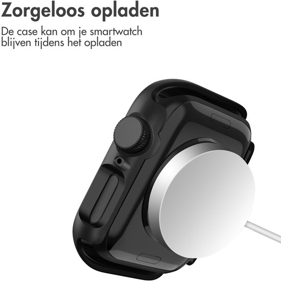 Screen protector - Geschikt voor Apple Watch 10 / 11 - 46 mm - Full Cover Hard Case / Beschermend Hoesje - Zwart