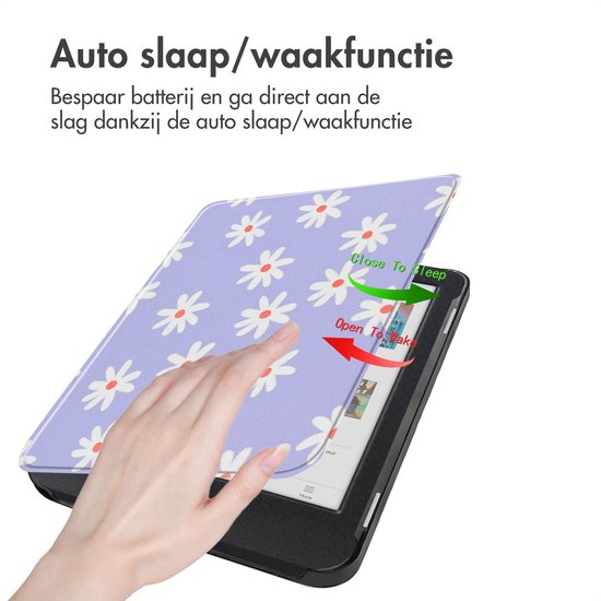 iMoshion Ereader Cover / Hoesje Geschikt voor Kobo Clara Colour / Kobo Clara BW - iMoshion Design Sleepcover Bookcase zonder stand - / Flowers Distance van iMoshion — afbeelding 3