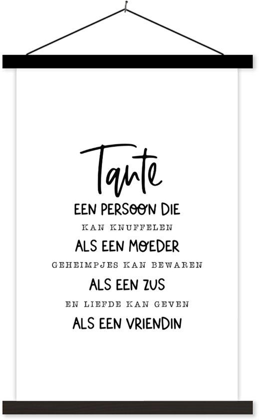 Porte-affiche avec affiche - Affiche scolaire - 'Tante' - Citations - Proverbes - Amour - 60x90 cm - Lattes noires