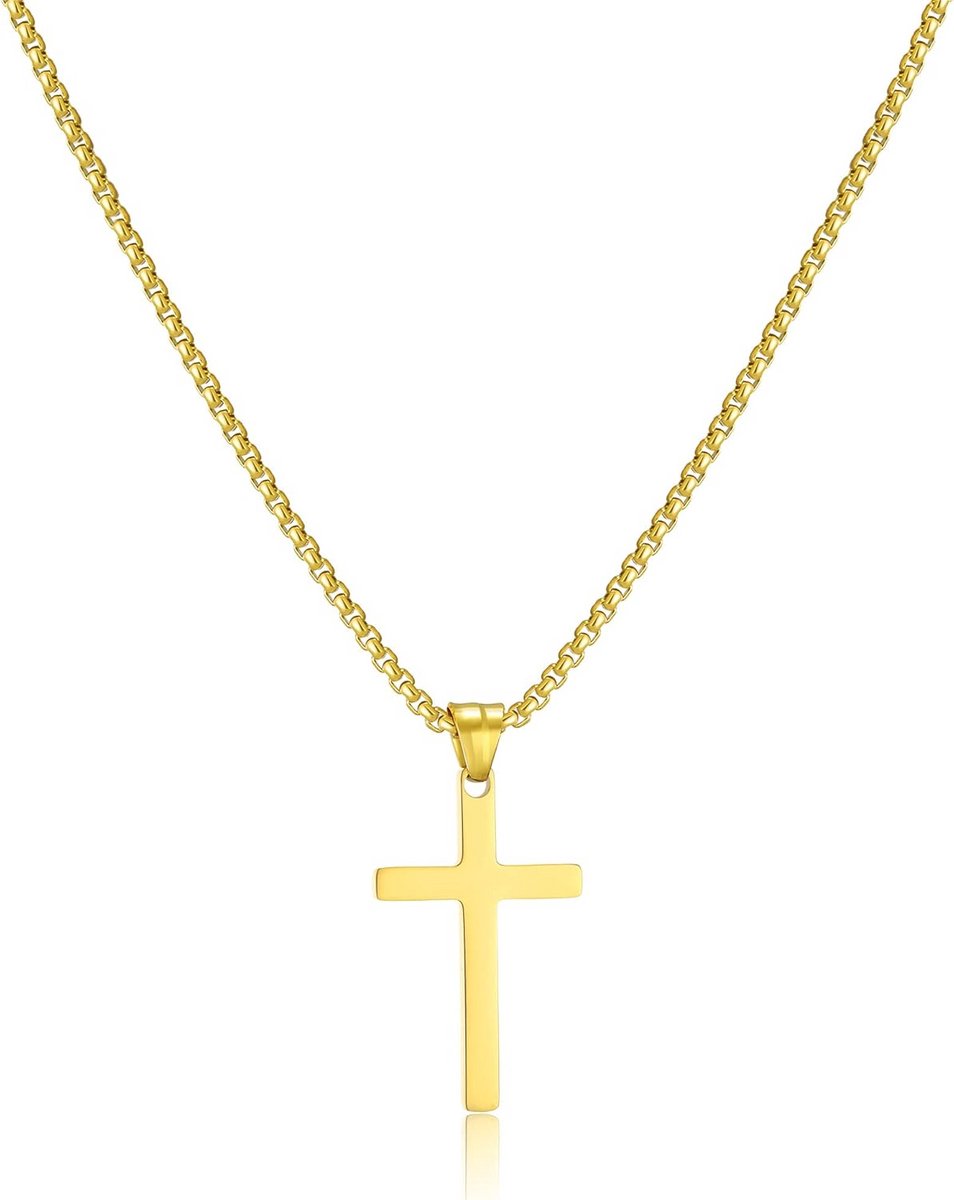 Heren Kruis Ketting Roestvrij Staal Goud Zilver Religieuze Hanger