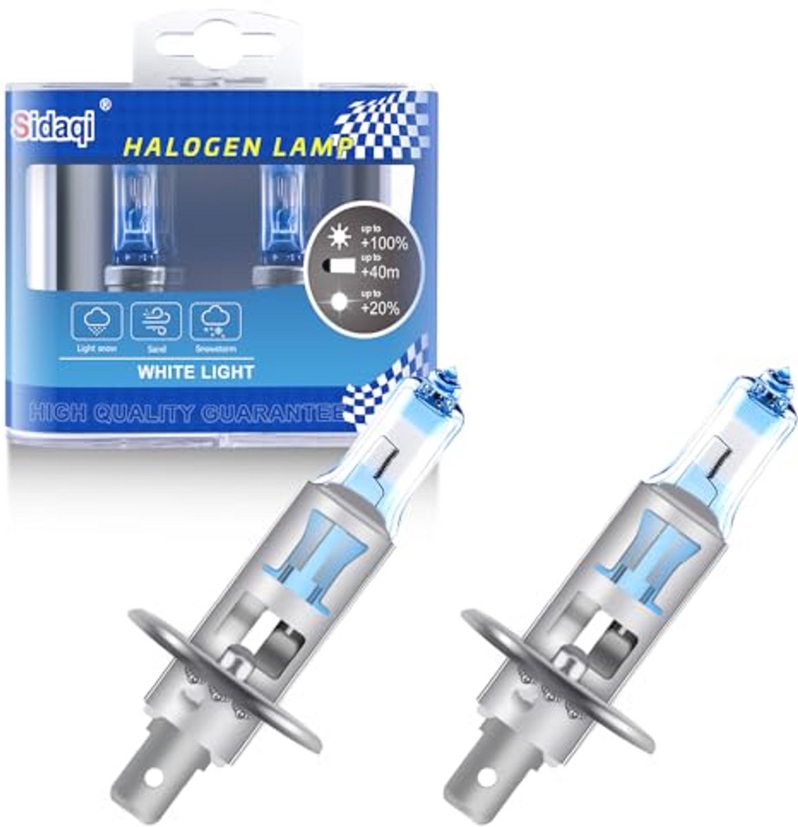 H1 55W Halogeen Koplampen Vervanging – Hoge Helderheid en Lange Levensduur, 2 Stuks