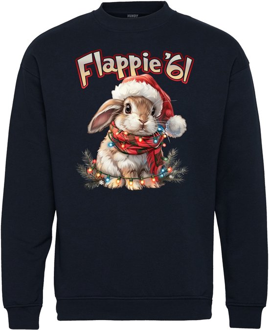 Kersttrui Flappie '61 | Kersttruien | Halloween | Christmas Sweater | Navy | maat 3XL