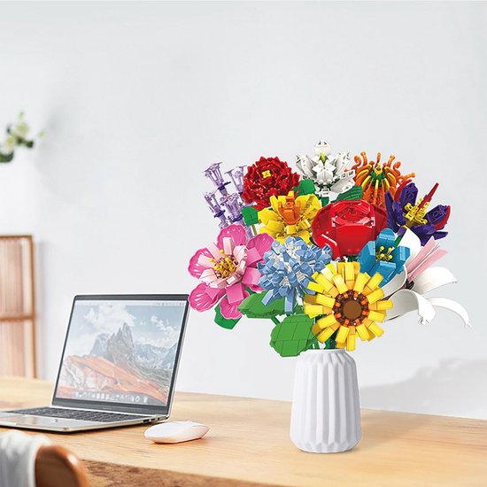 Bloemenboeket Bouwstenen Set 1064 Stuks 12 Soorten Bloemen Voor bloemenboeket-bouwstenen-set-1064-stuks-12-soorten-bloemen-voor