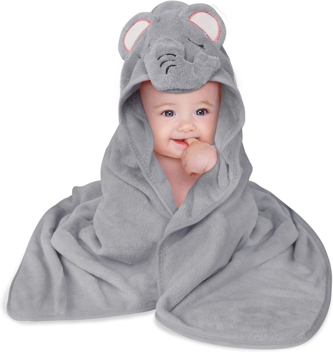 Baby Capuchonhanddoek 80x80 cm - Zachte en Absorberende Badhanddoek met Diermotieven