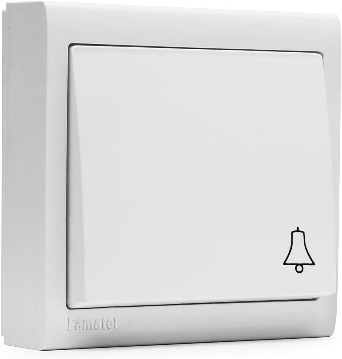 Beldrukker voor wandmontage 72x72mm | 10A | 250V | Halogeenvrij en veilig