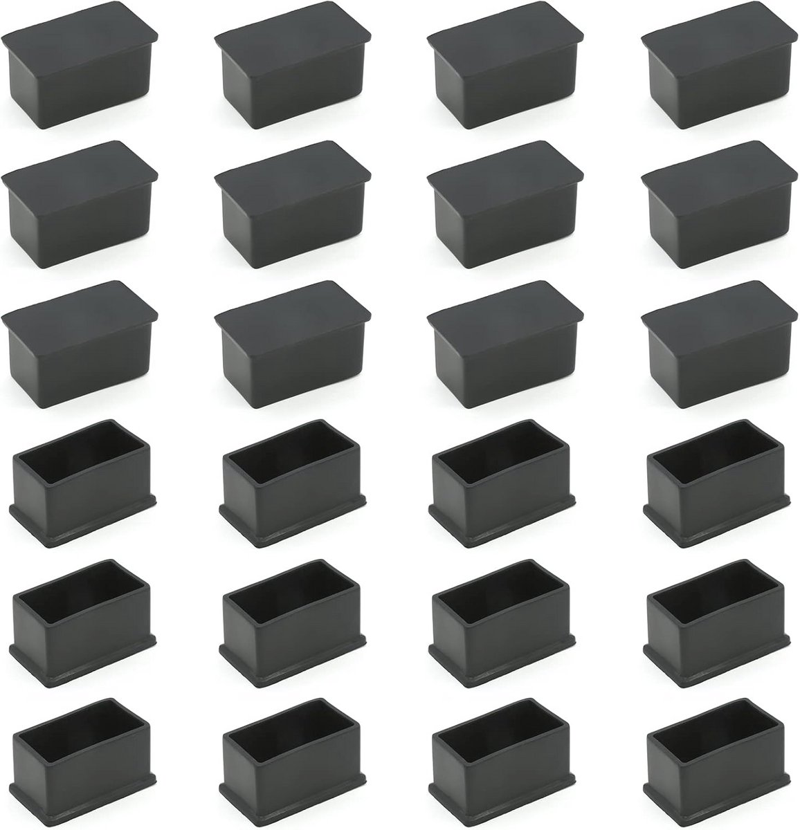 Antislip PVC Stoelpootdoppen 50 mm x 25 mm - 24 Stuks Vloerbeschermers voor Meubels
