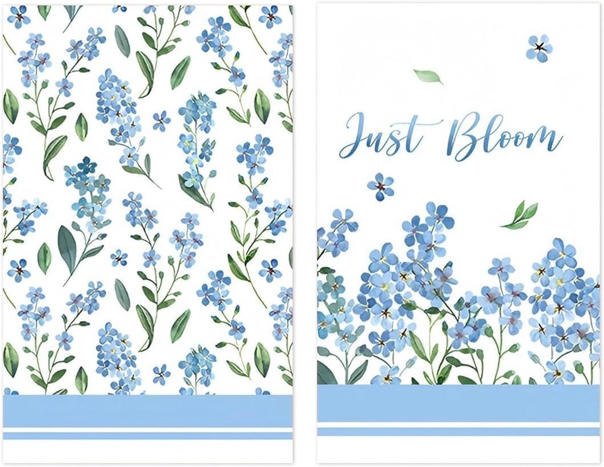2pcs Keukenhanddoeken - 40x60cm - Absorberende en Duurzame Theedoeken (Blauw)